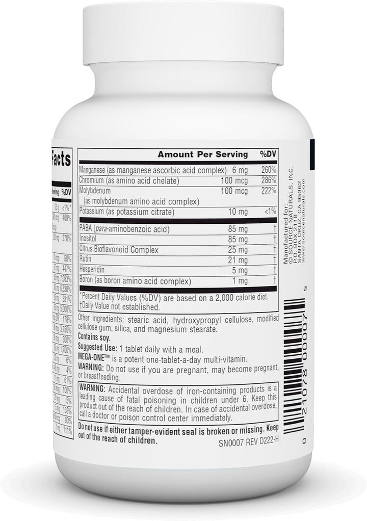 Source Naturals Mega-One Multivitamina con Minerales* - 30 Tabletas