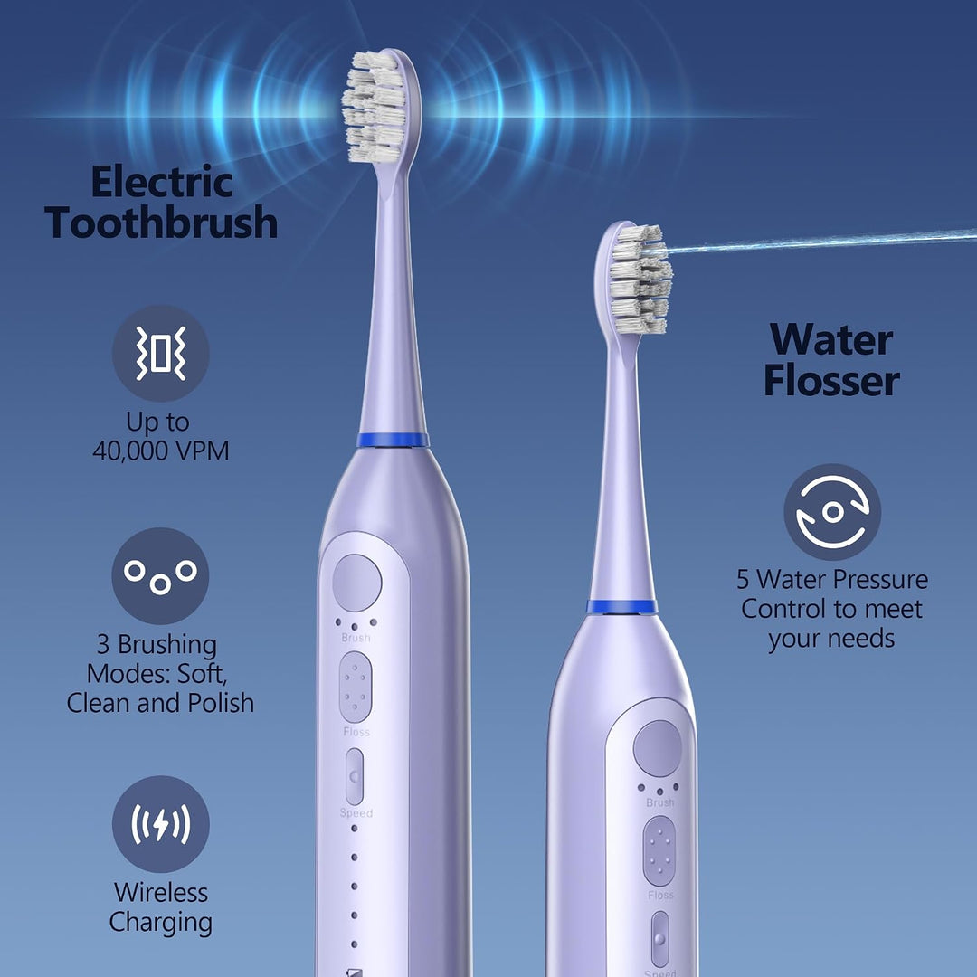 Benhip Cepillo de dientes eléctrico con hilo dental de agua combina...