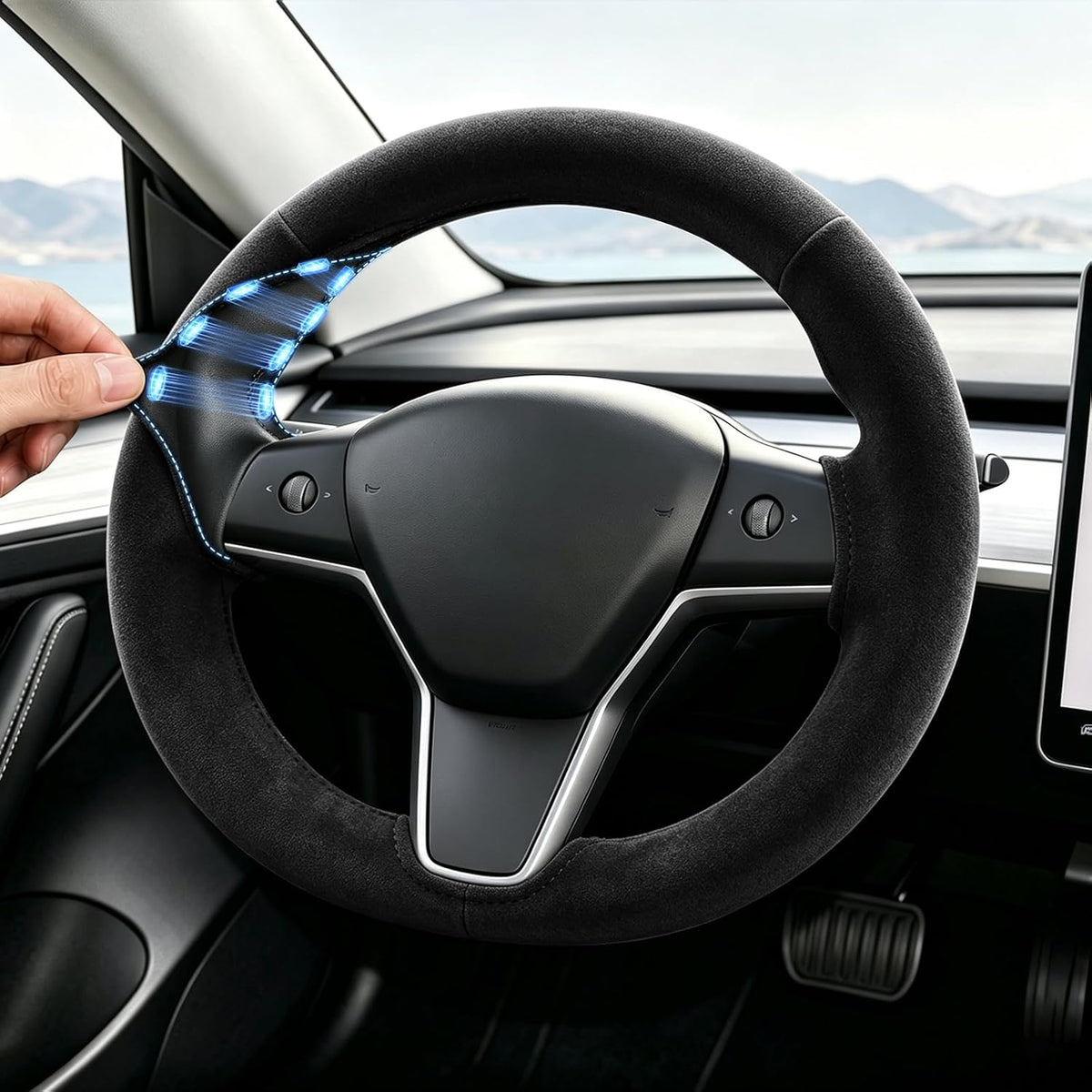 Funda magnética para volante para Tesla Model 3 2019-2025 Modelo Y 2021