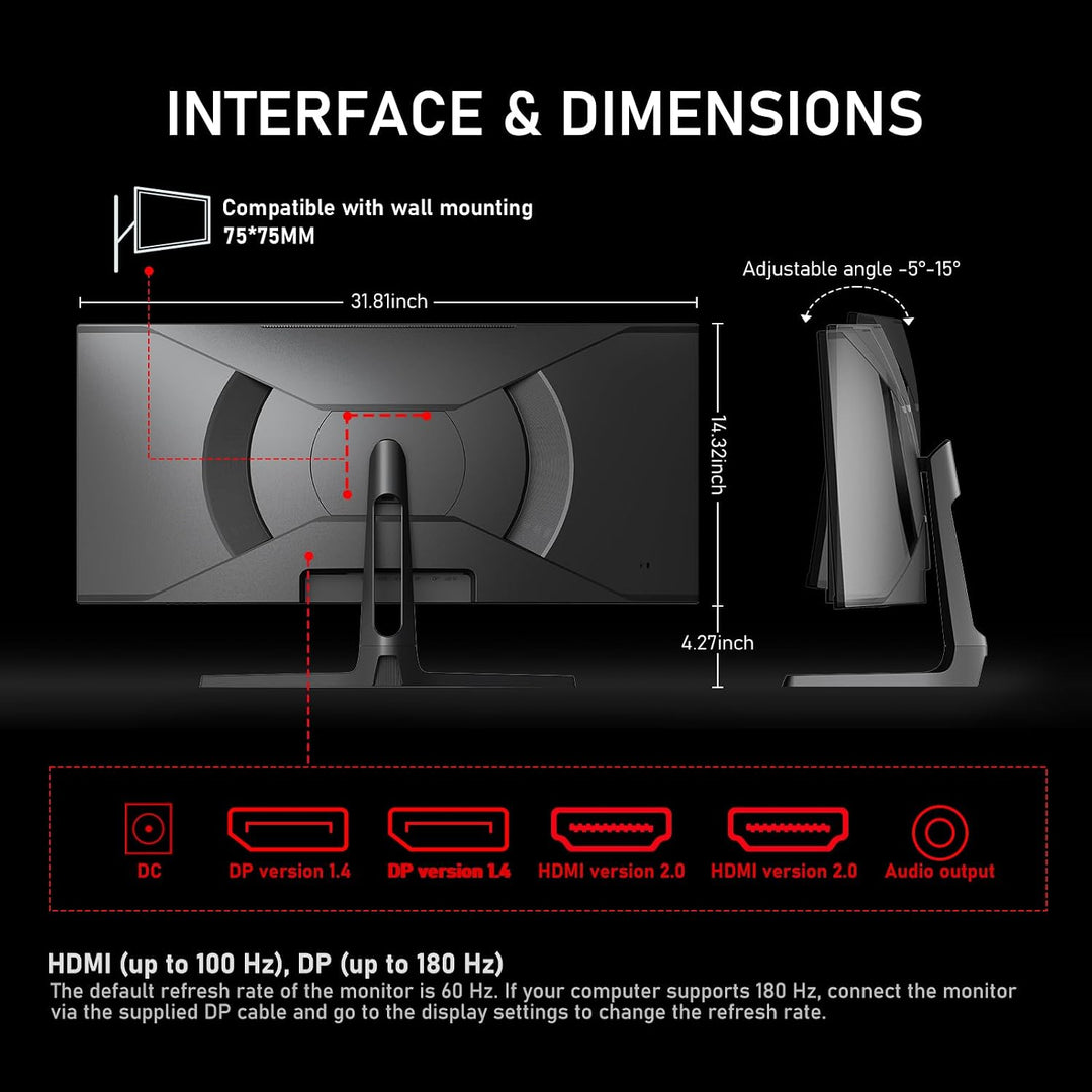 Gawfolk Monitor de computadora para juegos de 34 pulgadas ultra anc...