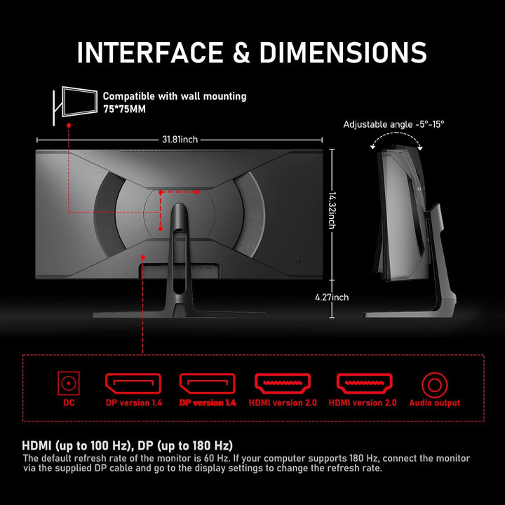Gawfolk Monitor de computadora para juegos de 34 pulgadas ultra anc...