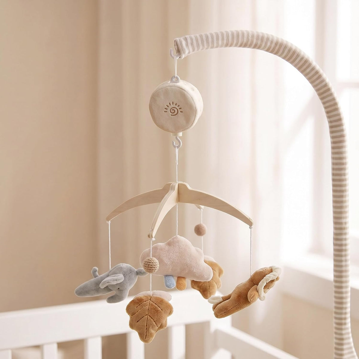Móvil para cuna Safari Baby con caja de música y brazo móvil