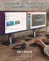 Lenovo Base de viaje USB-C de doble pantalla, 7 puertos, cable USB-...