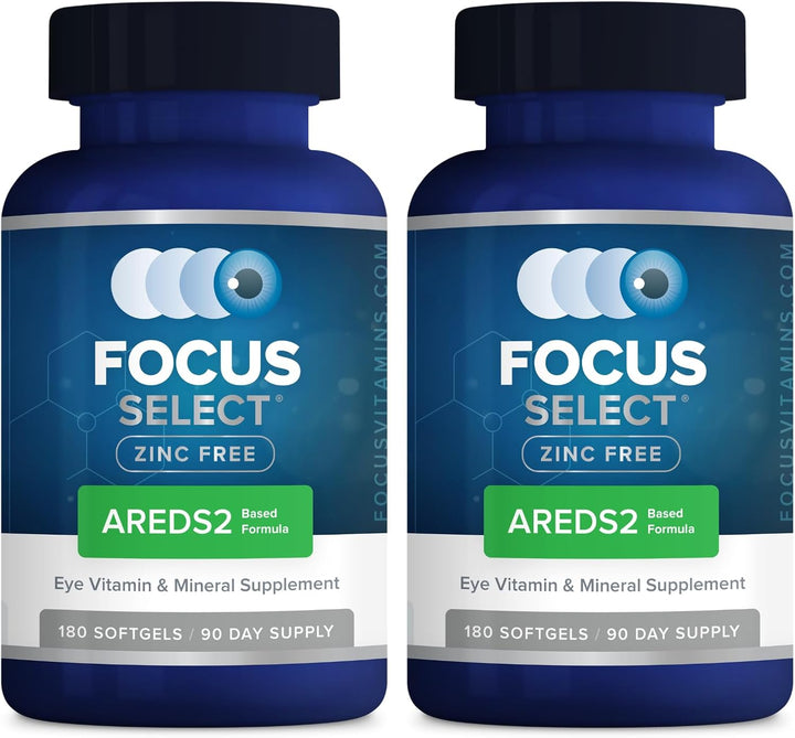 Focus Select Fórmula sin zinc | 180 cápsulas de gel blando paquete...