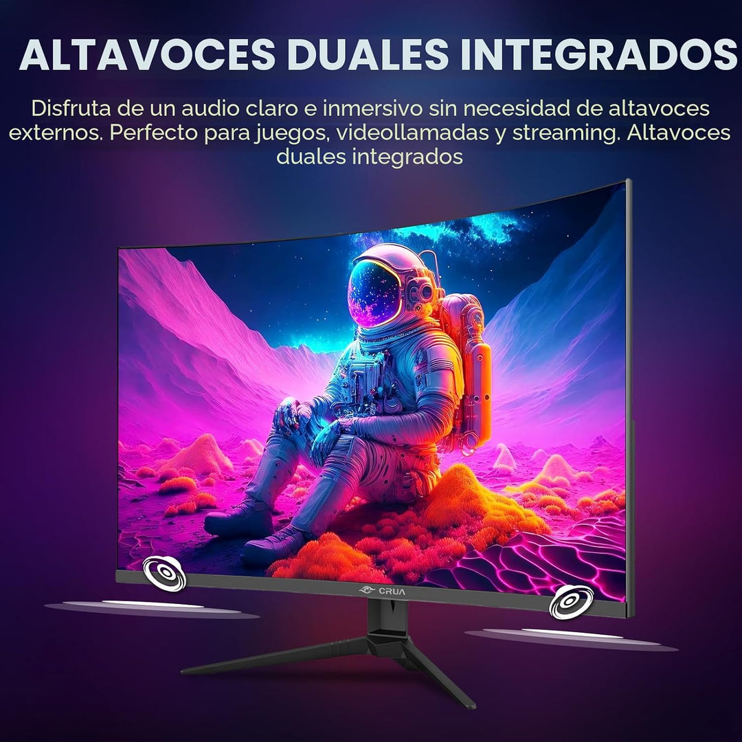 CRUA Monitor curvo QHD 260Hz de 27 pulgadas para juegos, 1800R VA,...