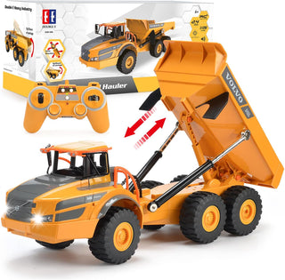 DOUBLE E Volvo RC Camión Volquete de Juguete para Niños, Transporta...