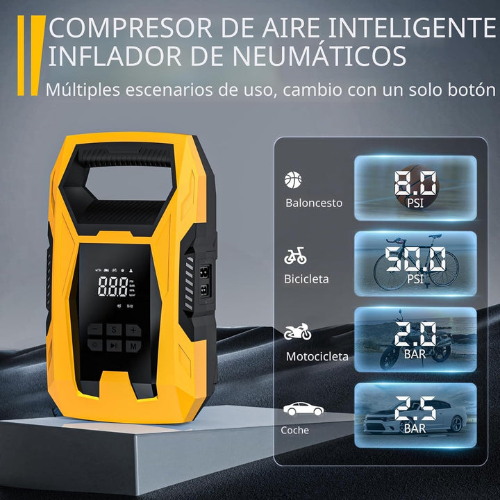 CARSUN Inflador de neumáticos de CA\/CC, compresor de aire portátil...