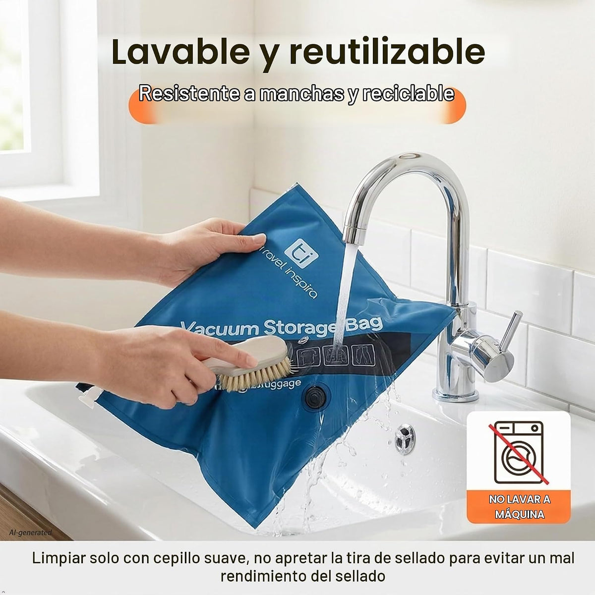 Bolsas de almacenamiento al vacío de tela Oxford para viajes, desgarro y