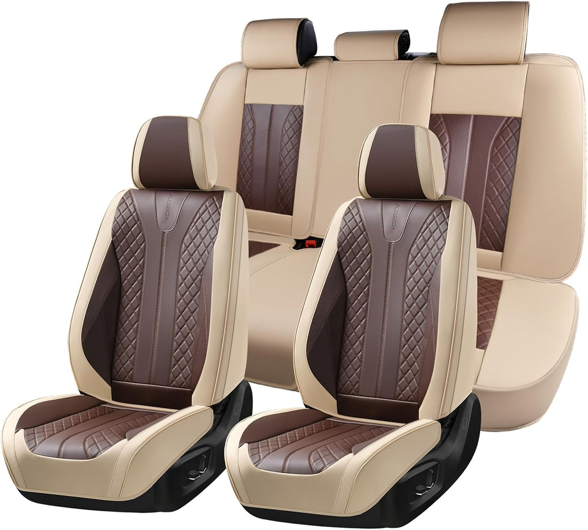 Juego completo de fundas de asiento delantero y trasero de cuero para automóvil, 5 asientos, impermeable, protector de asiento de automóvil, ajuste universal para la mayoría de automóviles