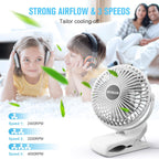 BESKAR Ventilador USB con clip, ventilador de escritorio pequeño po...