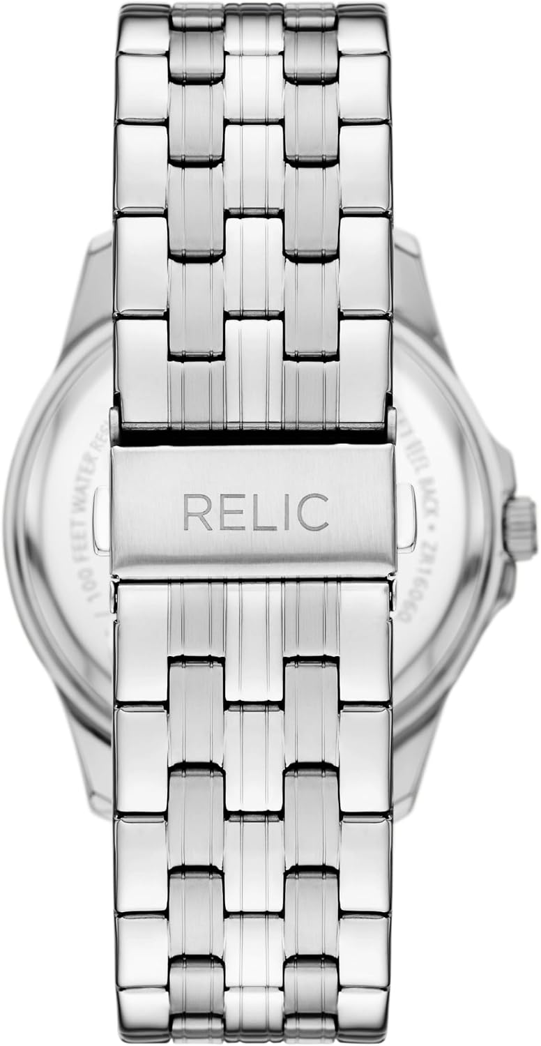 RELIC by Fossil Reloj para Hombre Liam de Tres Agujas con Fecha en Acero Inoxidable (Modelo: ZR16061)
