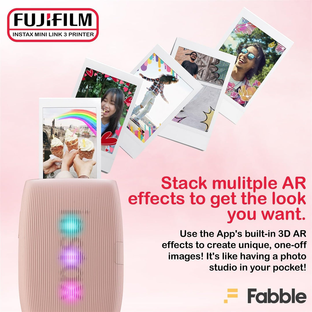 Fujifilm Impresora Instax Mini Link 3 para smartphone, paquete Rosa...