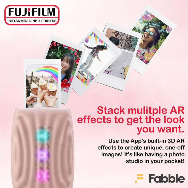 Fujifilm Impresora Instax Mini Link 3 para smartphone, paquete Rosa...