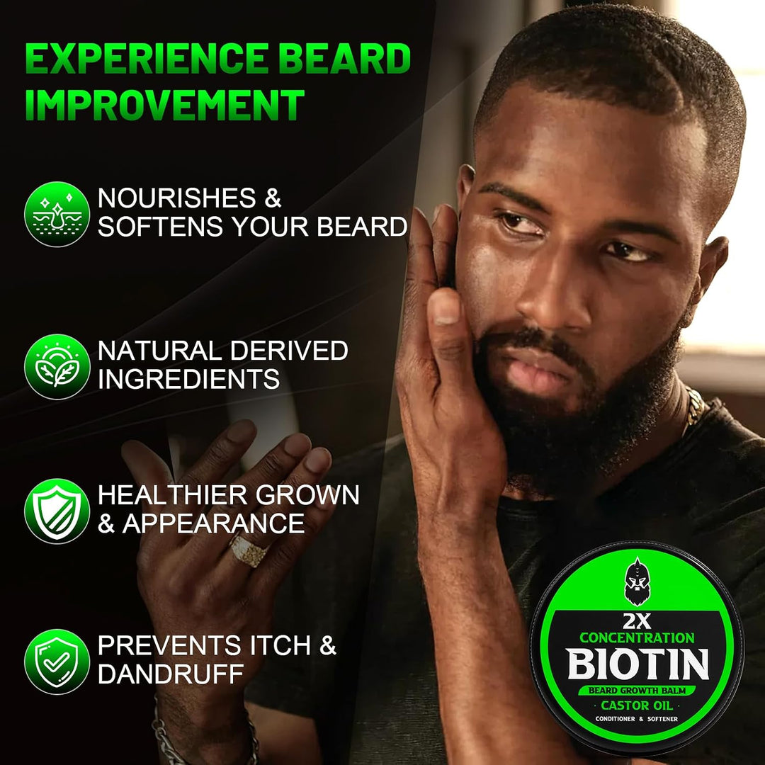 First Melody Bálsamo para barba, Biotina Espesante 2X, con aceite d...