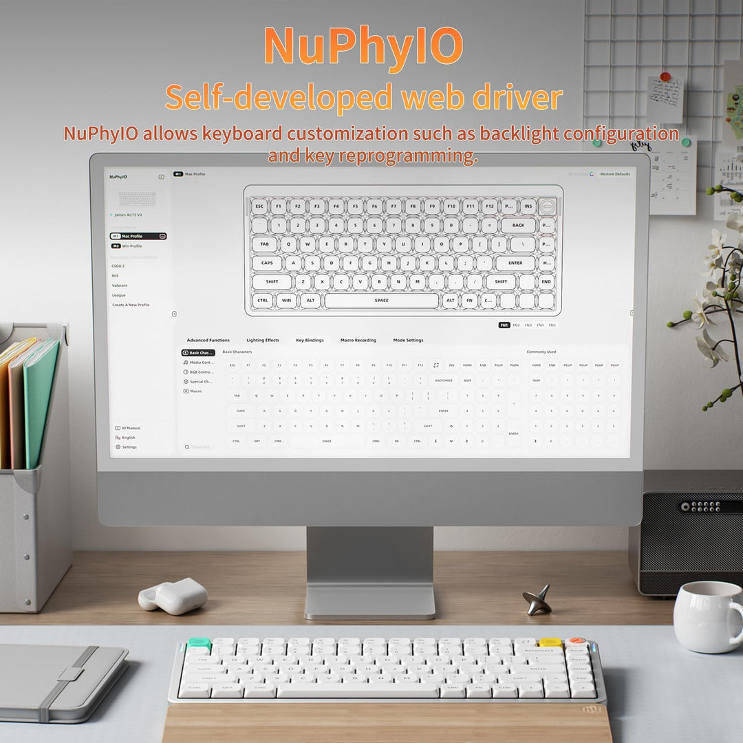 nuphy Air75 V3 Teclado mecánico inalámbrico intercambiable en calie...