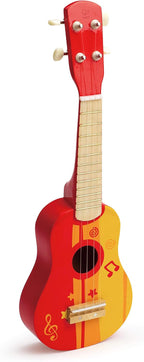 Hape - Ukelele de juguete de madera para niños, rojo