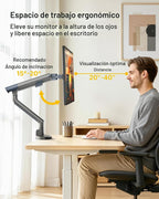 monTEK Brazo de monitor de aluminio para pantallas de 17-40", 26.4 libras