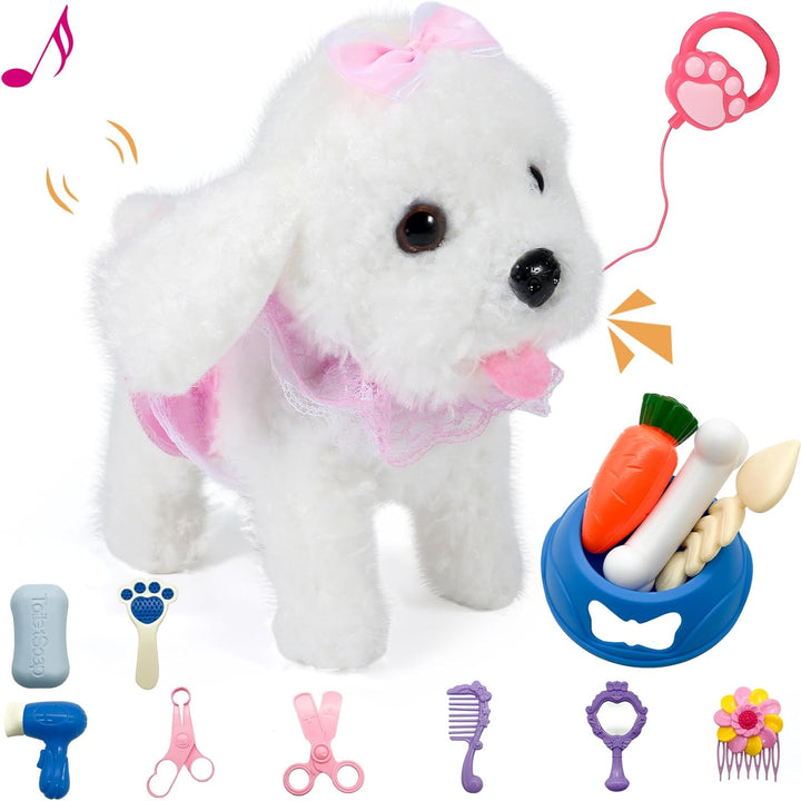 GOBRILLFUN Perro robot a control remoto, juguete electrónico de pel...