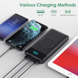 Cargador portátil inalámbrico 30,800 mAh, 15 W de carga inalámbrica...