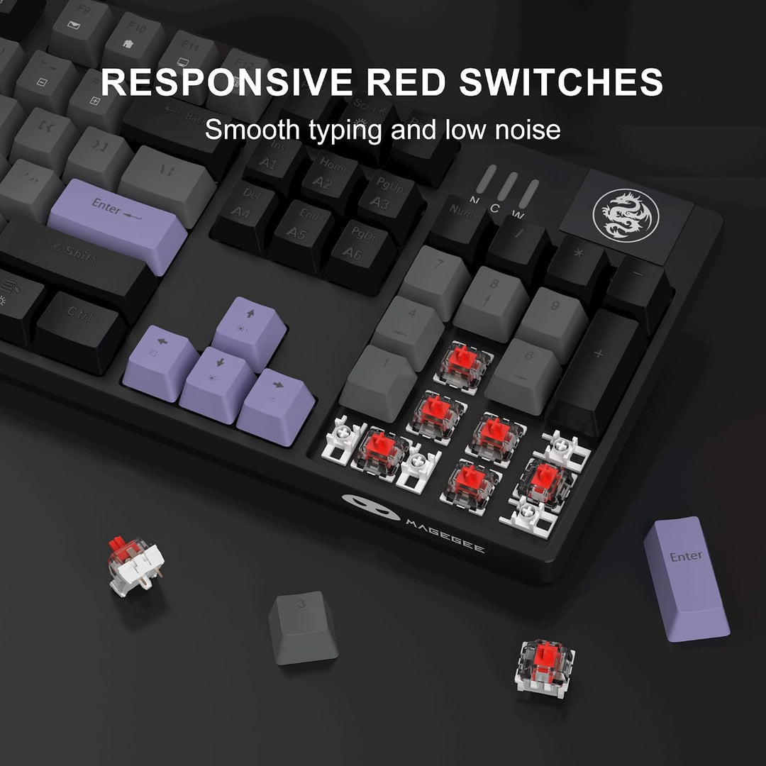 MageGee MK-Storm - Teclado mecánico para juegos, teclado iluminado...