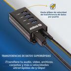 USBGear, USBG-BREC304, hub USB 3.2 de 4 puertos, alimentado, adaptador 5V/2A