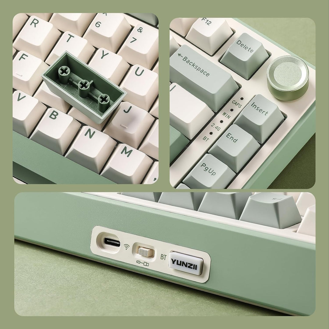 YUNZII Teclado mecánico inalámbrico B75 PRO, diseño del 75% con per...