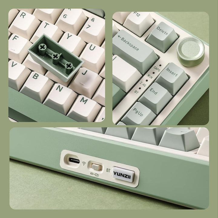 YUNZII Teclado mecánico inalámbrico B75 PRO, diseño del 75% con per...