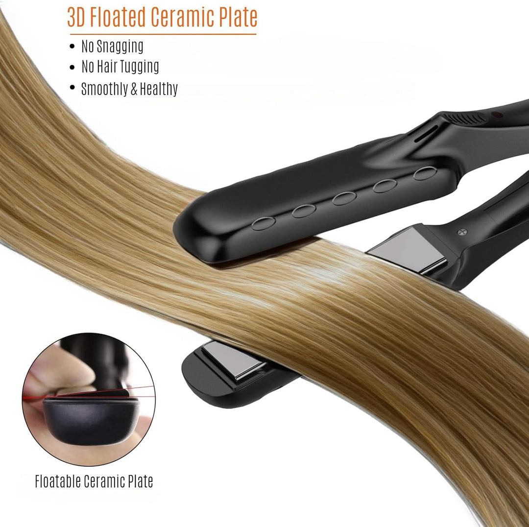 LOVANI Mini plancha plana de 0.5 pulgadas, alisadora de pelo de via...