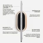 HumanCentric Soporte vertical para laptop en madera de nogal negro, Madera de nogal negra.