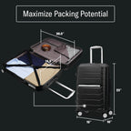 Samsonite Freeform - Maleta de mano rígida con ruedas giratorias, maleta rígida, aprobada por la TSA, aerolínea, carcasa rígida expandible, ruedas suaves para viajes ligeros, color azul marino