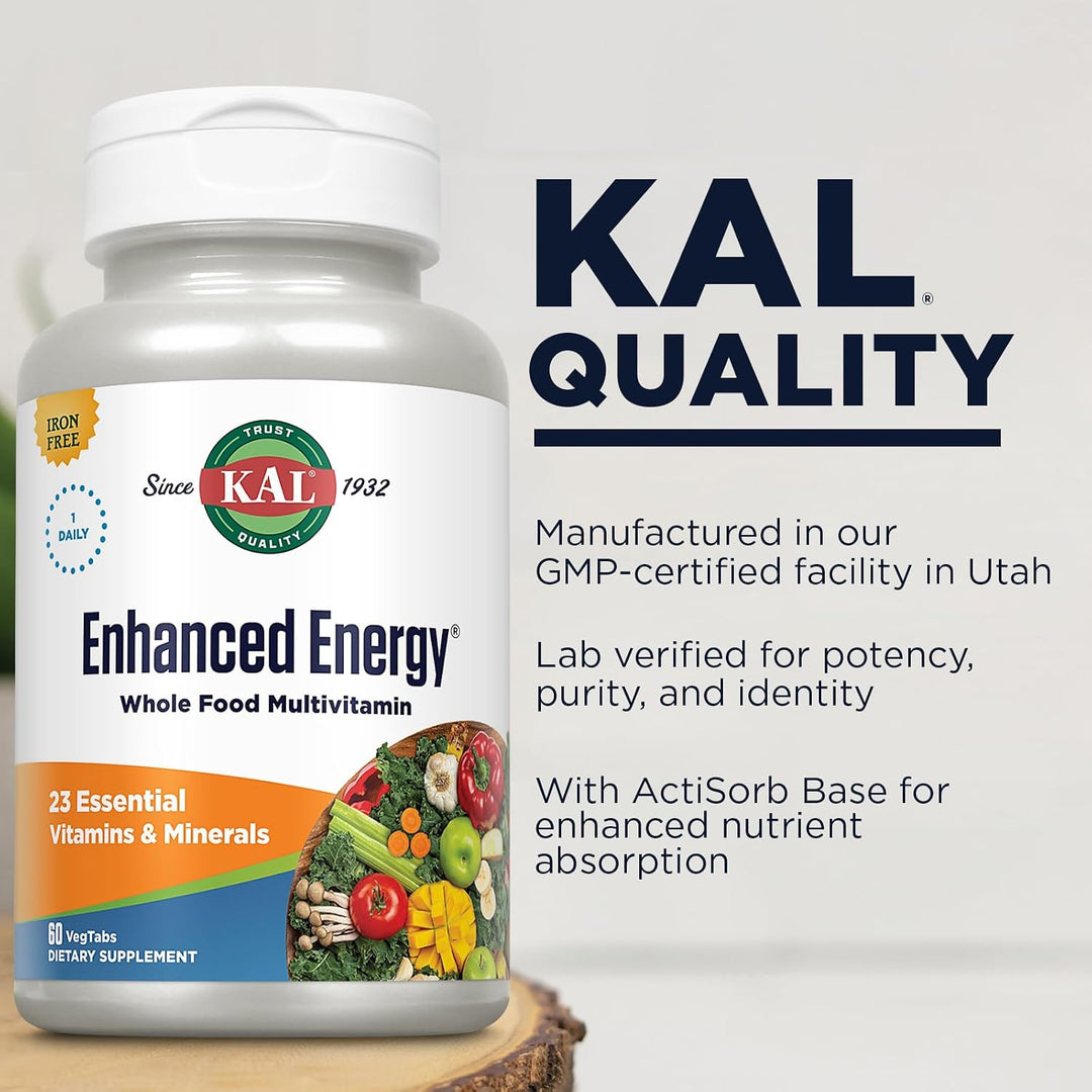 KAL Suplemento energético mejorado, multivitamínico de alimentos in...