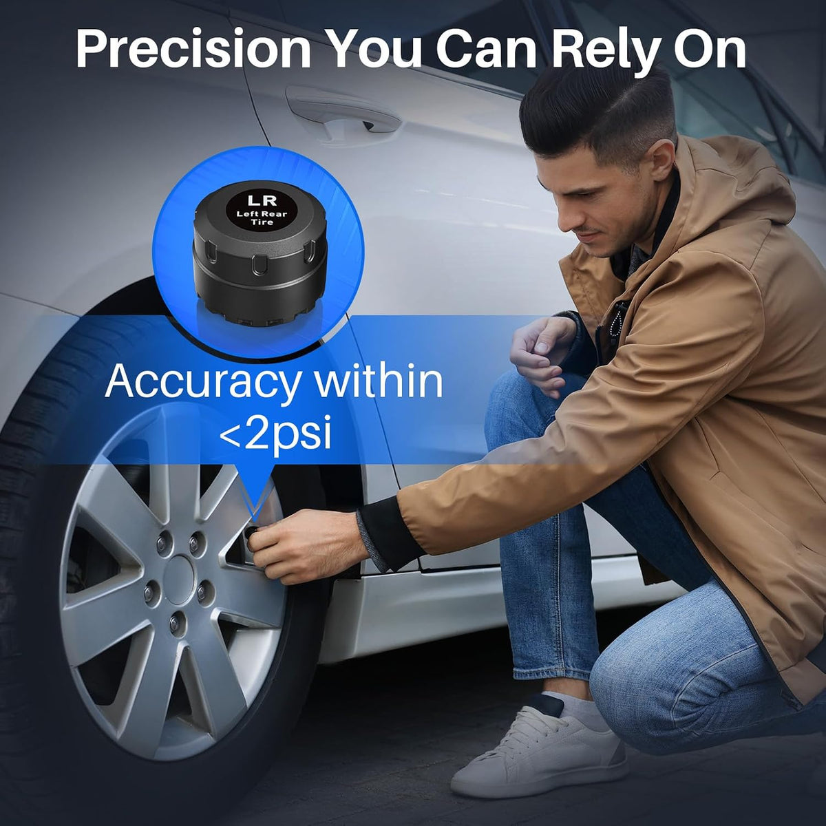 Tymate TM5 RV Sistema de monitoreo de presión de neumáticos, TPMS Set de 4 sensores