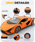 BEZGAR Auto de control remoto - 1:14 Lambo Sián FKP 37 eléctrico, deportivo, de carreras, juguete de auto con puerta abierta, serie de autos RC con licencia de 2.4Ghz para niñas y niños de 8, 9, 10