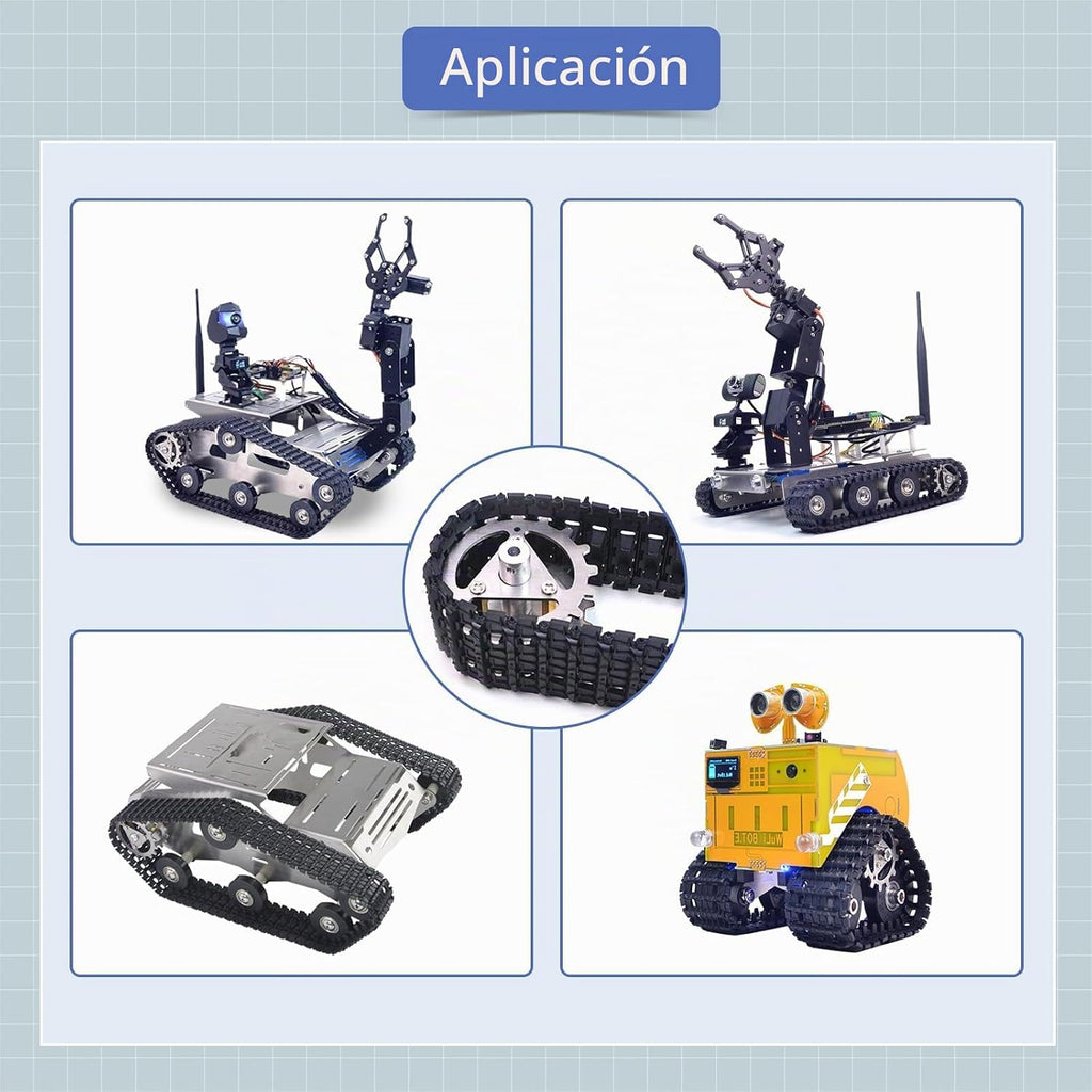 Kit de riel de tanque para robot de coche RC DIY con engranajes