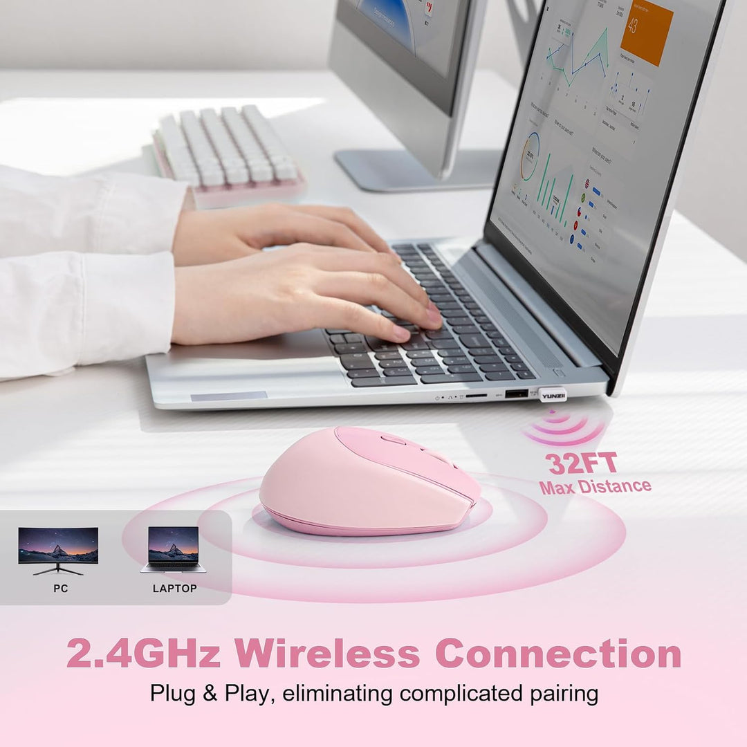 YUNZII C2 - Ratón inalámbrico de silicona de 2.4 GHz, sin ruido, cl...