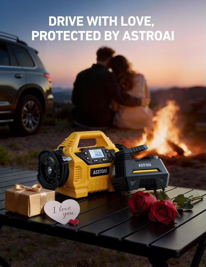 AstroAI Inflador de neumáticos inalámbrico, compresor de aire portá...