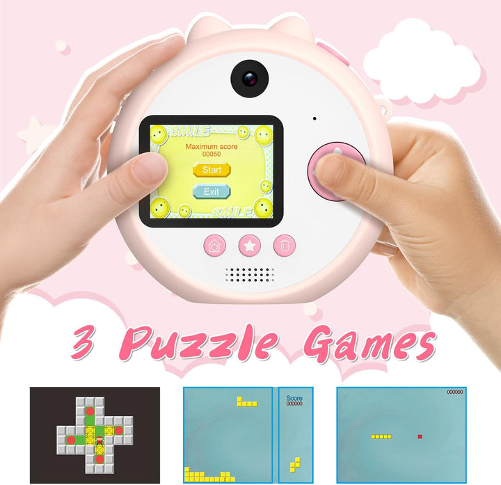 Cámara para niños con trípode, cámara digital para niños de 3 a 12...