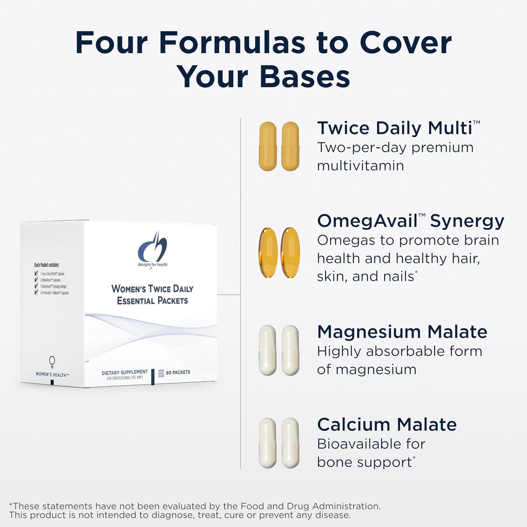Designs for Health OmegAvail - Paquetes esenciales diarios con vita...