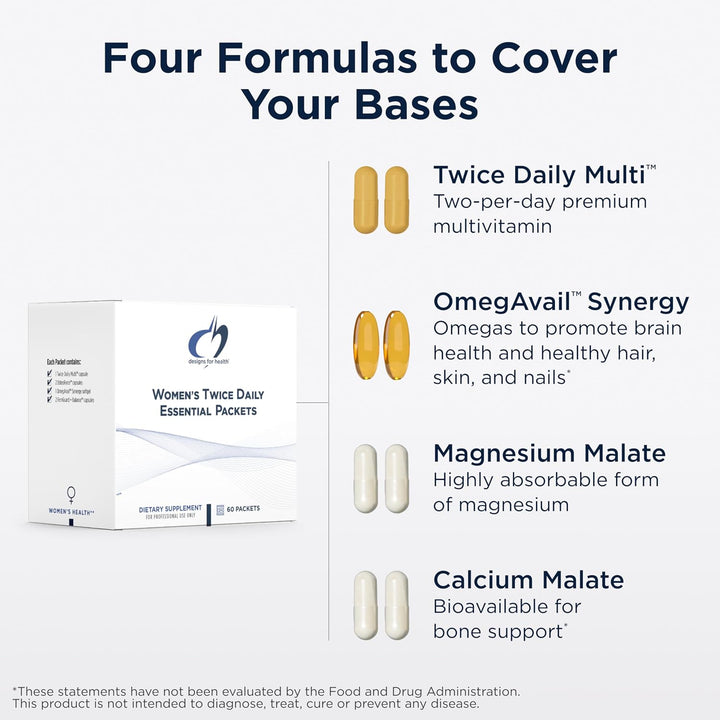 Designs for Health OmegAvail - Paquetes esenciales diarios con vita...