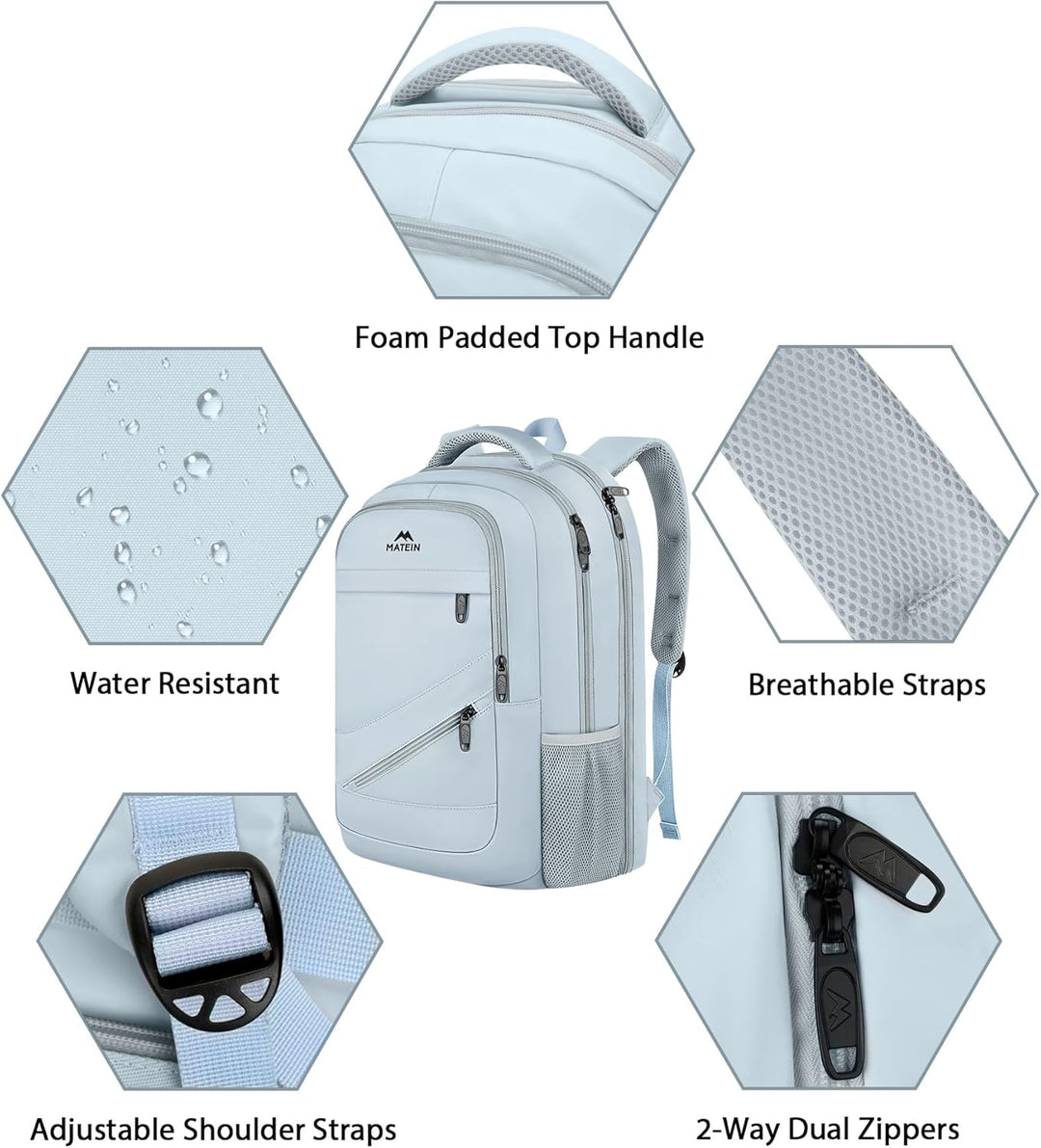 MATEIN - Mochila para portátil de 18 pulgadas para mujer, mochila d...