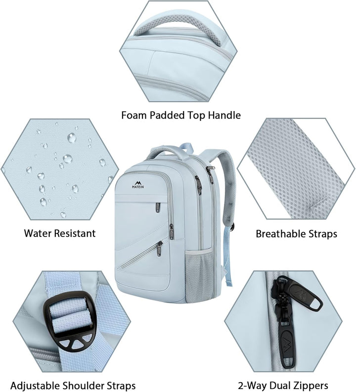 MATEIN - Mochila para portátil de 18 pulgadas para mujer, mochila d...