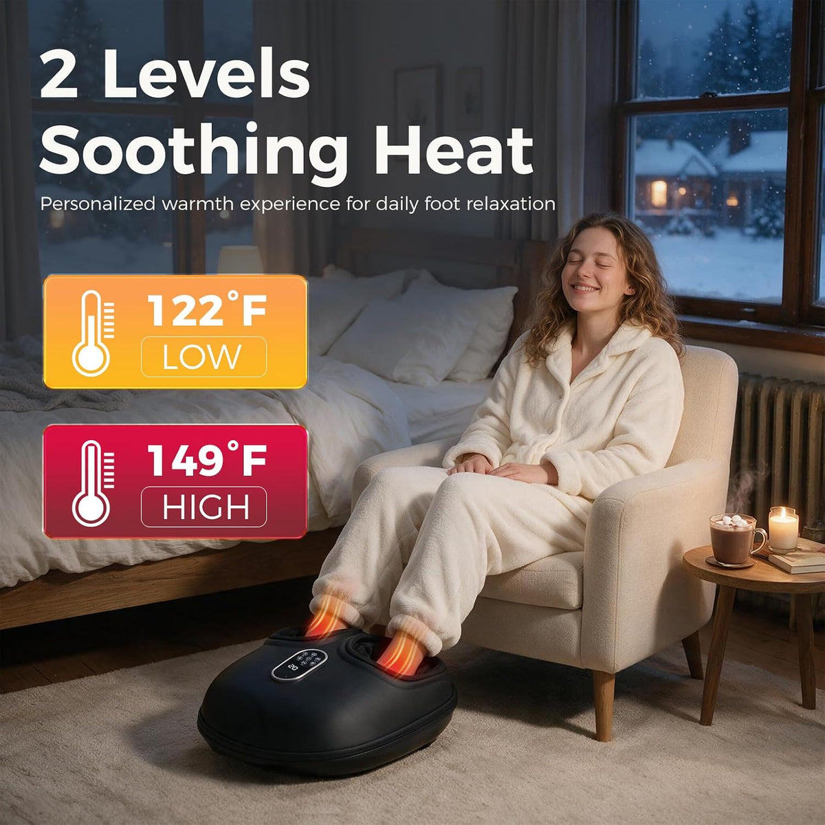 DUMOS Máquina masajeador de pies con calor, compresión de aire y vibración