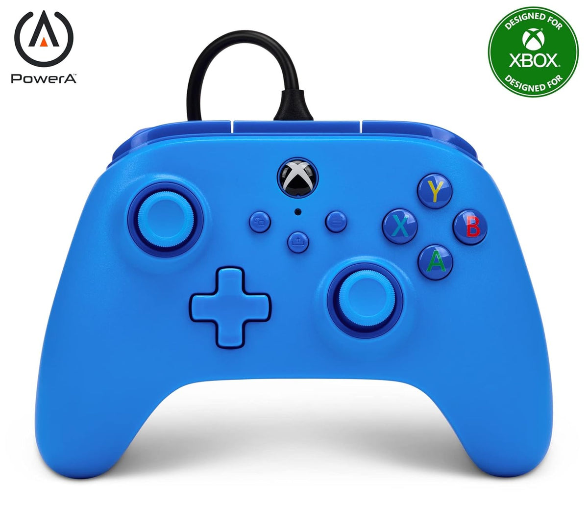 Mando con cable PowerA para Xbox Series X|S - azul, gamepad, controlador de videojuegos, compatible con Xbox One, Licenciado oficialmente