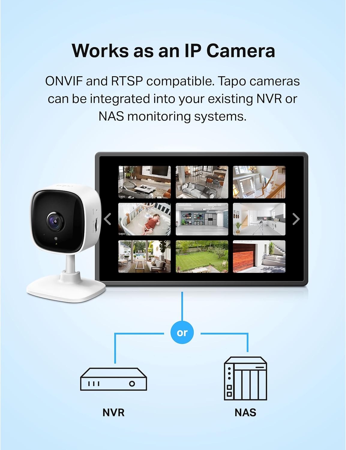 TP-Link Tapo C110 Cámara seguridad 2K de interior, bebé o perro, de...