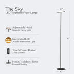 Lámpara de pie LED de 30 vatios Brightech Sky, 211136S-BK, 30.00 vatios