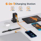 TESSAN Estación de Carga USB de 100W para Múltiples Dispositivos 6-en-1 Cargador USB