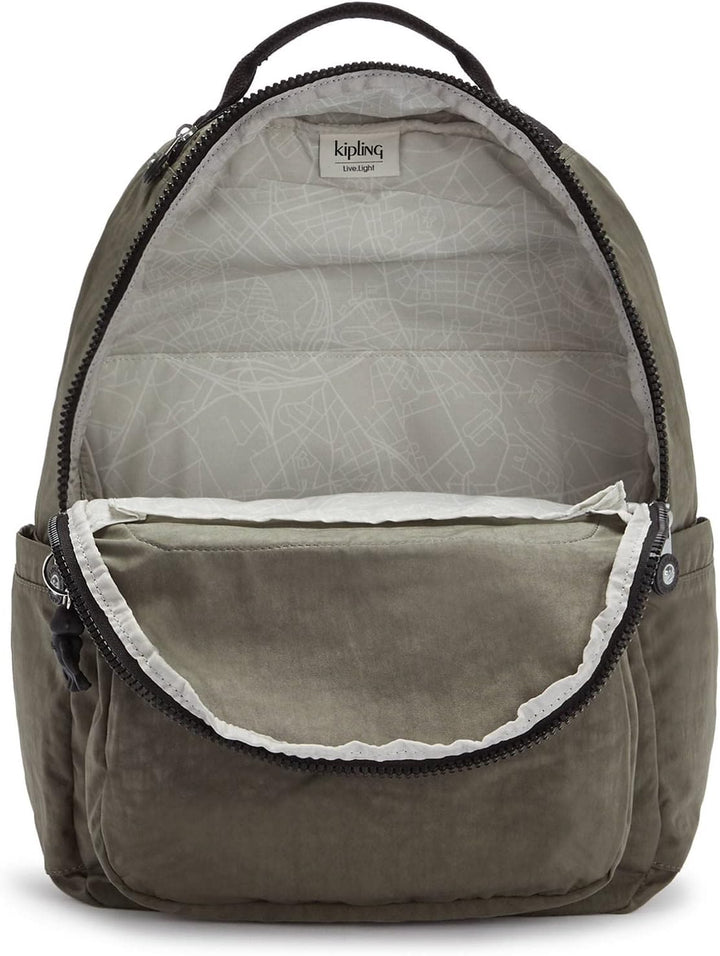Kipling Mochila para laptop Seúl L sólida para mujer, Verde (Green...