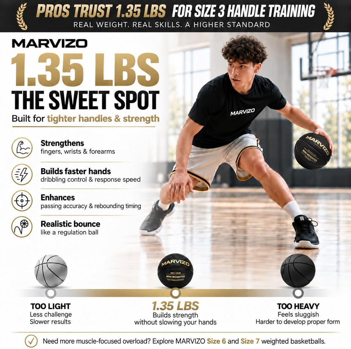 Elite Size 3 Mini Equipo de entrenamiento de baloncesto con peso