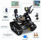 Kit de robot inteligente WiFi para Raspberry Pi 5 4B 3B, 4DOF robótico brazo pista tanque chasis robot coche con cámara HD Proyecto de programación de sensor infrarrojo ultrasónico para mayores de 14 años (sin Raspberry Pi)