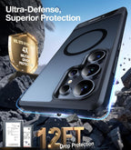 TORRAS Fuerte soporte magnético y sin costuras para Samsung Galaxy S25 Ultra, compatible con MagSafe, protección contra caídas de grado militar, soporte con función atril para Samsung Galaxy S25 Ultra